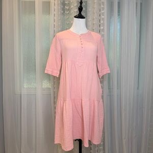 Yakima Bella Peach Midi Dress with Button Detail and Pockets